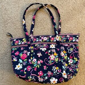 Vera Bradley Navy Floral Tote